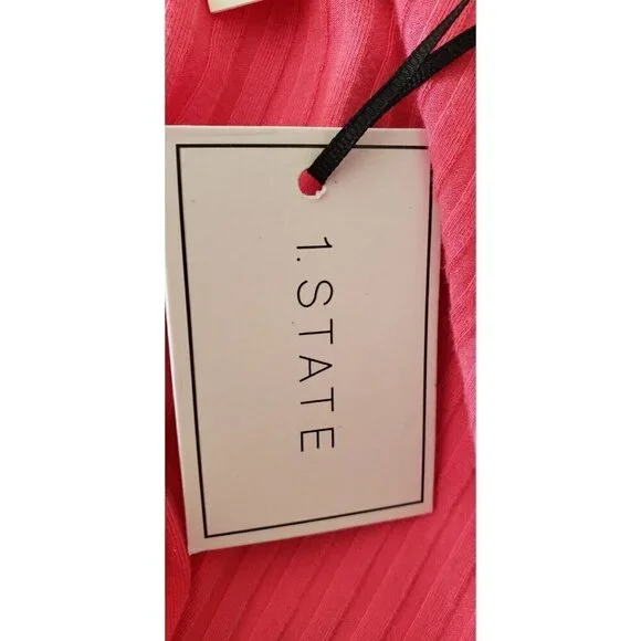 NWT $ 99  1.STATE CENTER RUCHED HALTER KNIT JUNEBERRY MIDI DRESS SZ MEDIUM - Picture 9 of 10